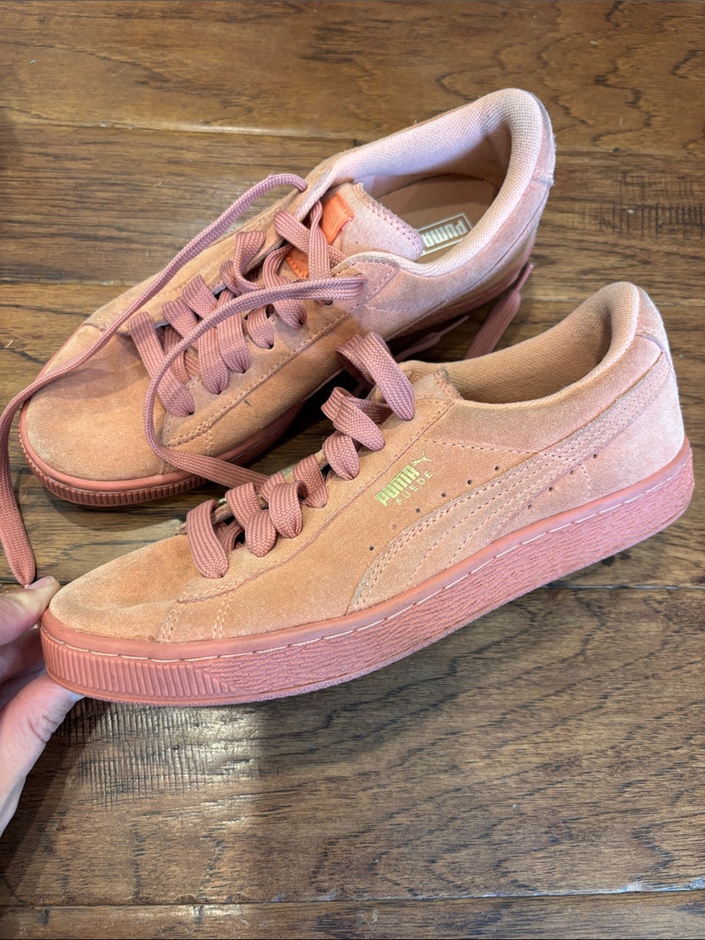 Puma Suede Sneakers in Dusty Rose, pink, coral